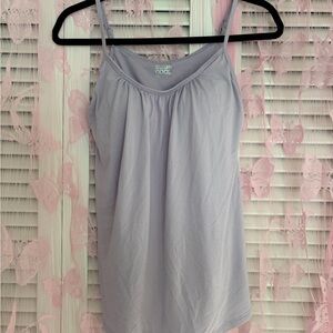 Lilac athletic tank with built in bra